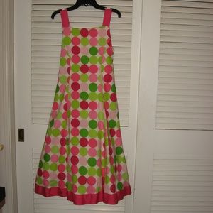 Girls Cotton Party Dress Pink/Green Size 16
